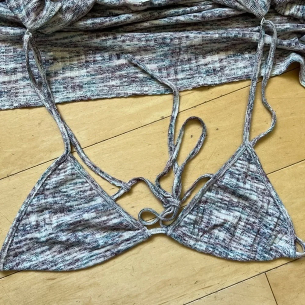 NWT BP. Button Up Shirt & Bralette set, space dyed, blue purple marl, size 2X‎
